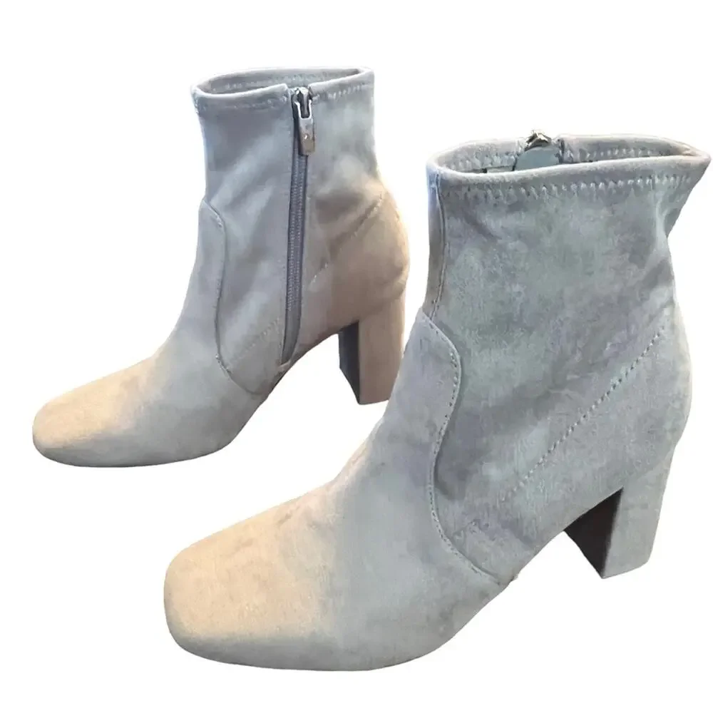 Marc Fisher Needit Stretch Ankle Bootie NEW Size 6.5 No Box Light grey